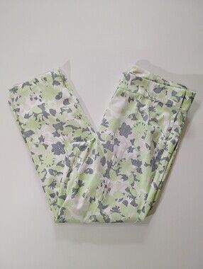 Izod Golf Pants‎ Womens Size 10 Navy Neon Green Floral Outdoor Athleisure